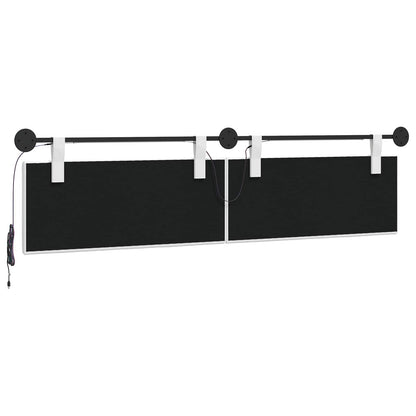 Hangend hoofdbord Met LED-verlichting Wit Stof
