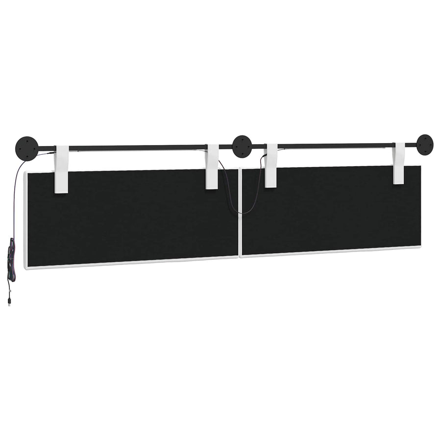 Hangend hoofdbord Met LED-verlichting Wit Stof