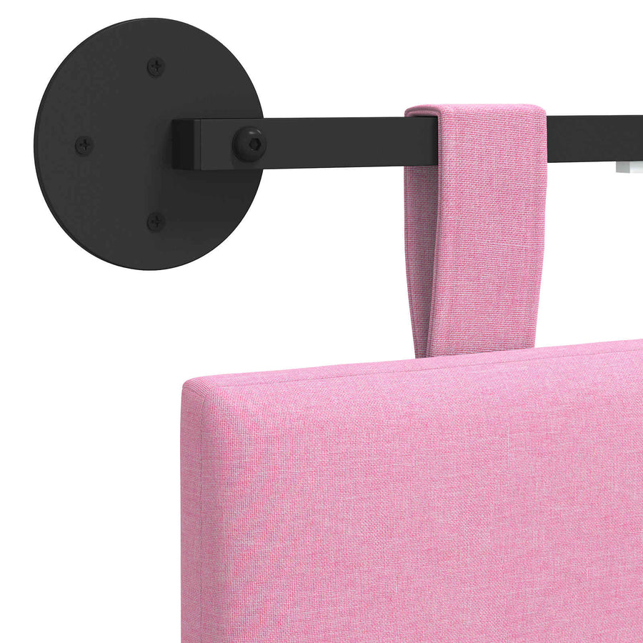 Hangend hoofdbord Met LED-verlichting Roze Stof