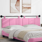 Hangend hoofdbord roze stof met LED