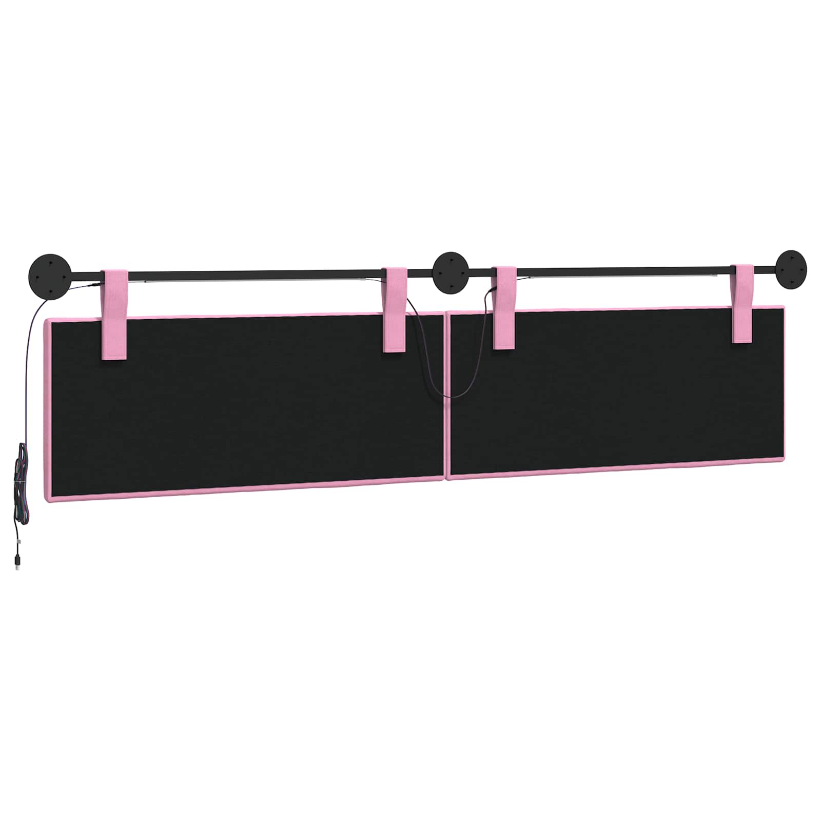Hangend hoofdbord Met LED-verlichting Roze Stof