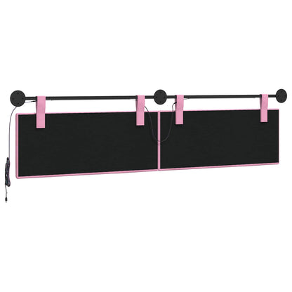 Hangend hoofdbord Met LED-verlichting Roze Stof