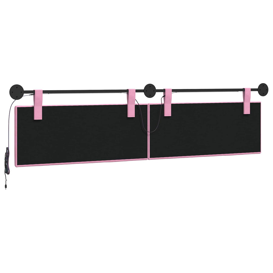 Hangend hoofdbord Met LED-verlichting Roze Stof