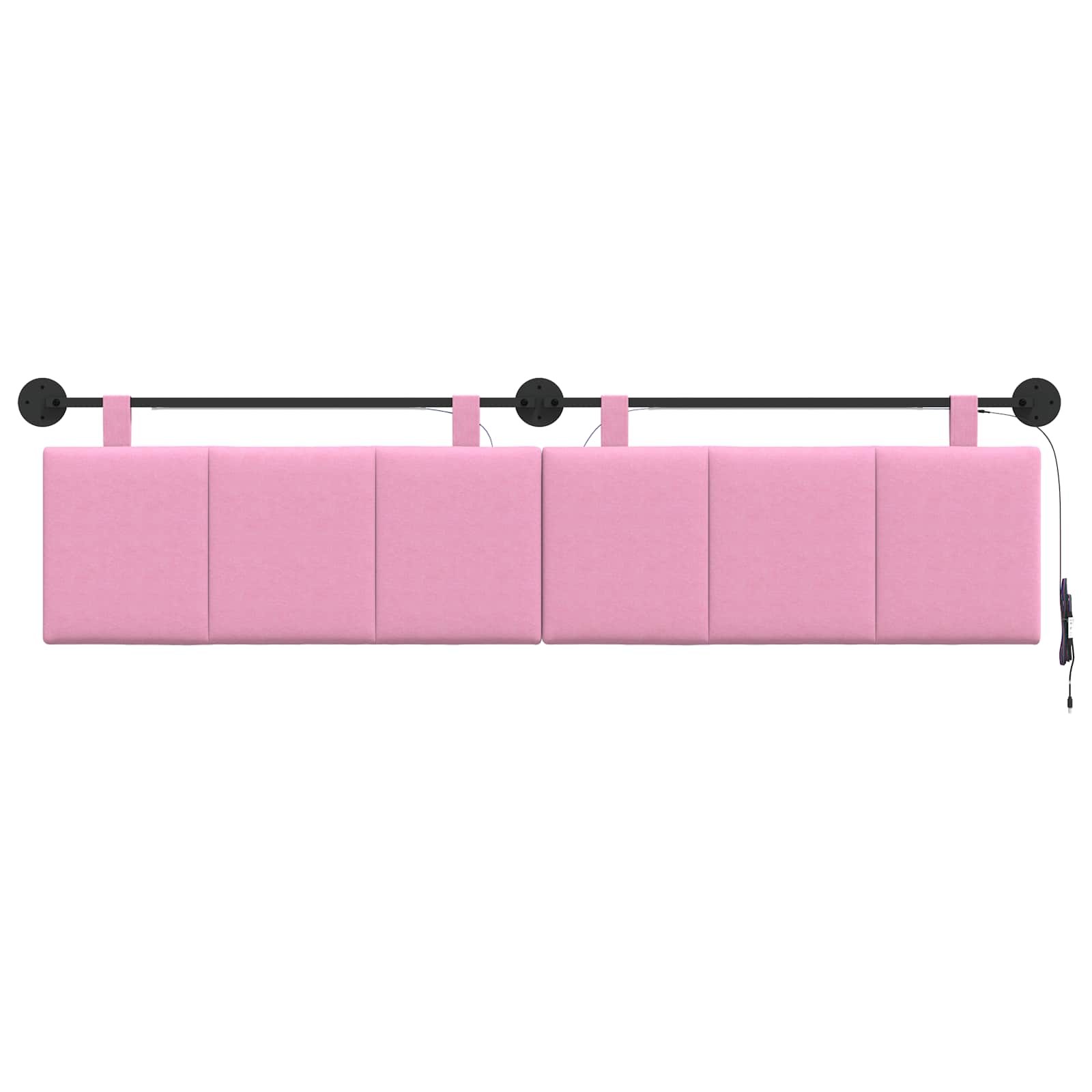 Hangend hoofdbord Met LED-verlichting Roze Stof