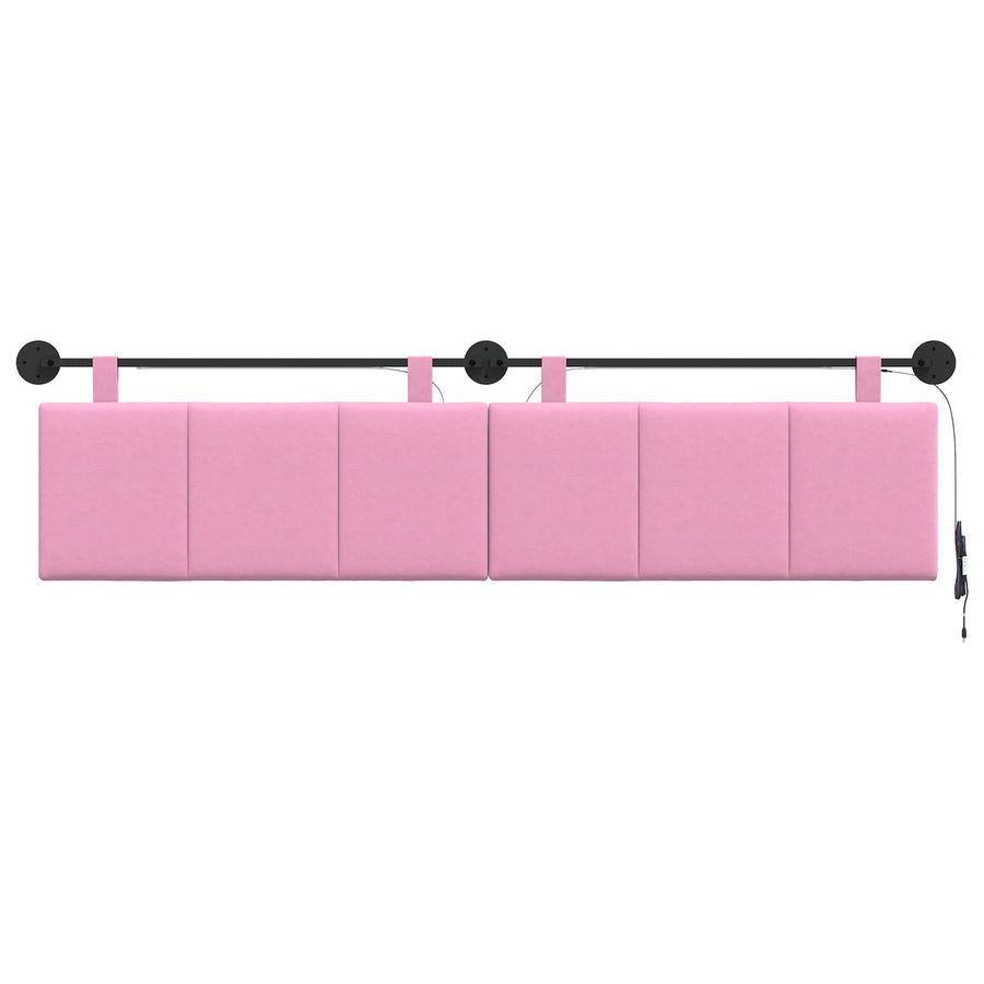Hangend hoofdbord Met LED-verlichting Roze Stof