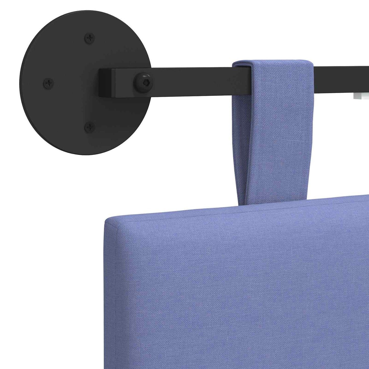 Hangend hoofdbord Met LED-verlichting Jeans Blauw Stof