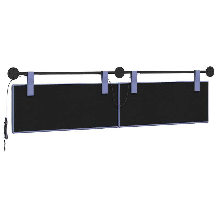 Hangend hoofdbord Met LED-verlichting Jeans Blauw Stof