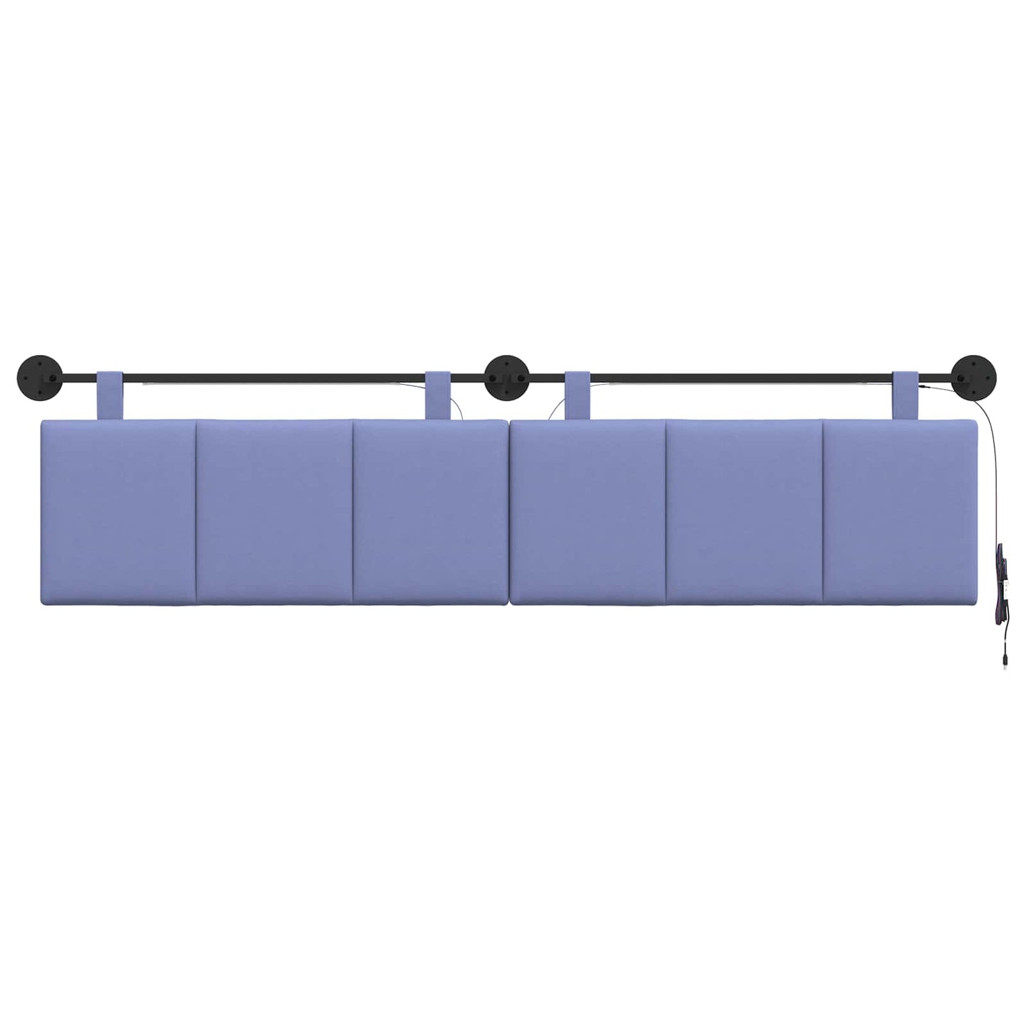 Hangend hoofdbord Met LED-verlichting Jeans Blauw Stof