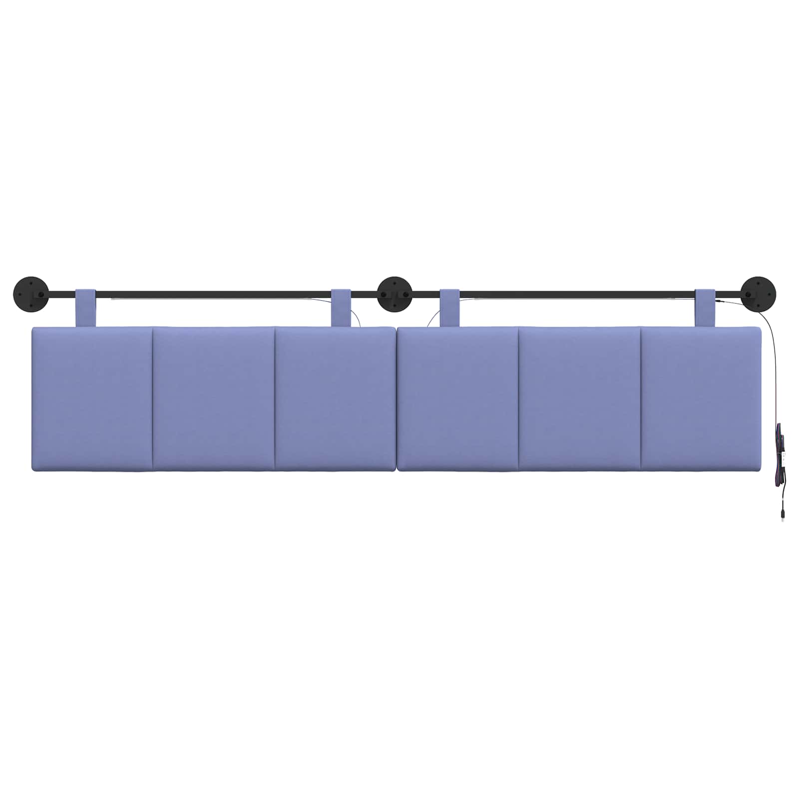 Hangend hoofdbord Met LED-verlichting Jeans Blauw Stof