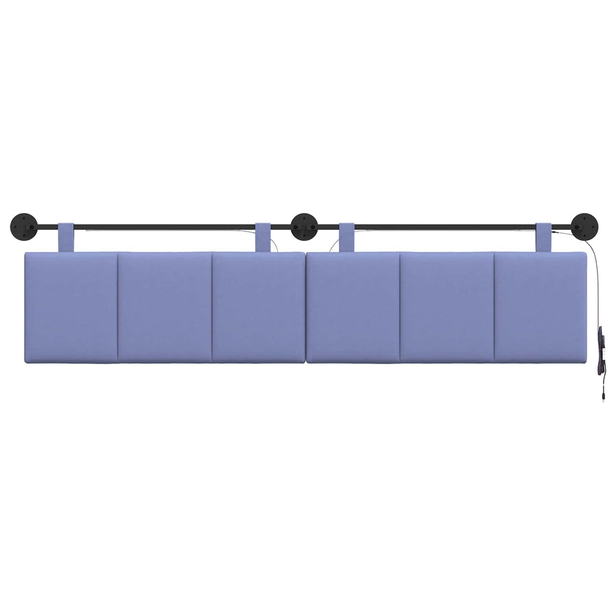 Hangend hoofdbord Met LED-verlichting Jeans Blauw Stof