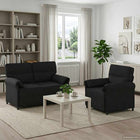 Bankstel 2 st Zwart Stof