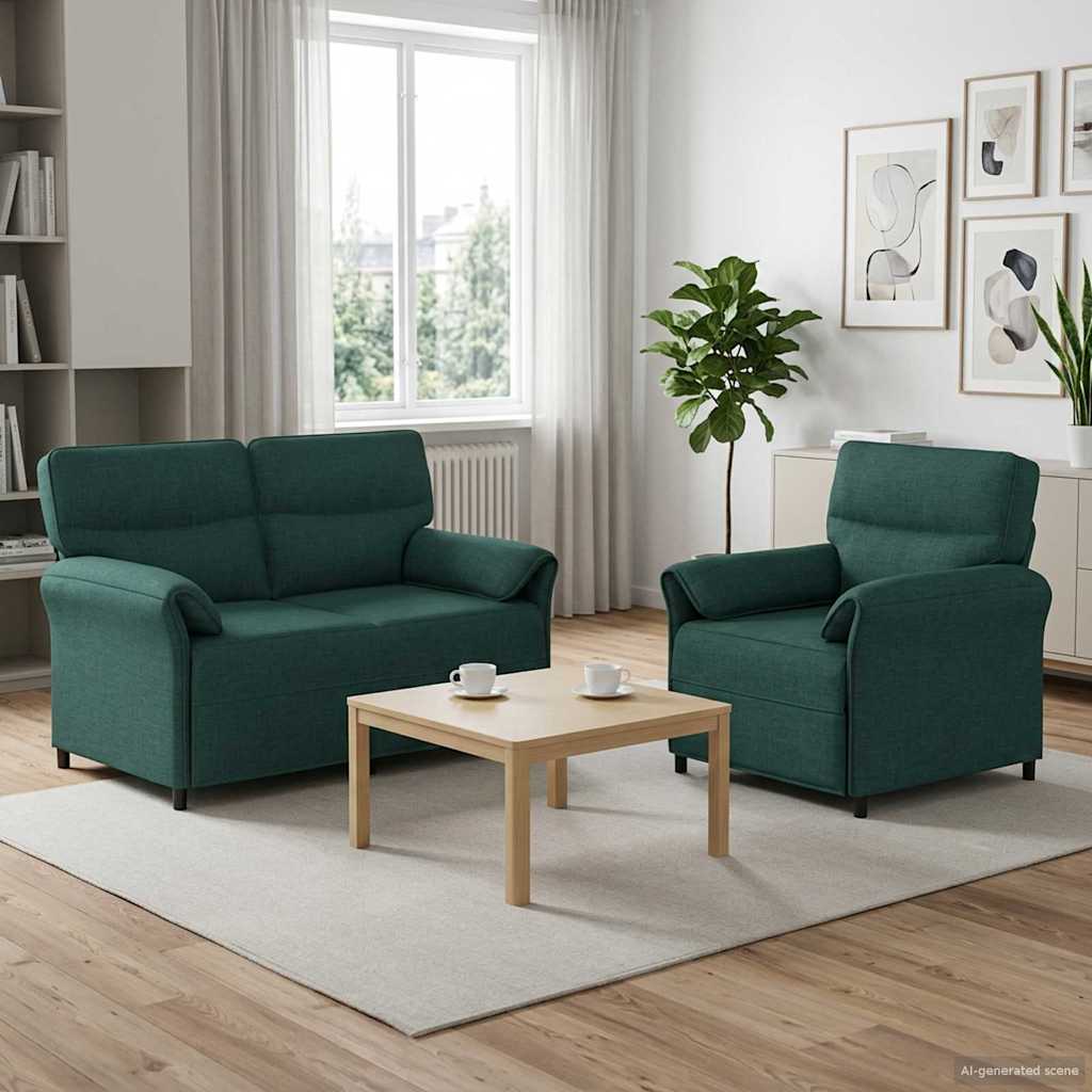 Bankstel 2 st Donkergroen Stof