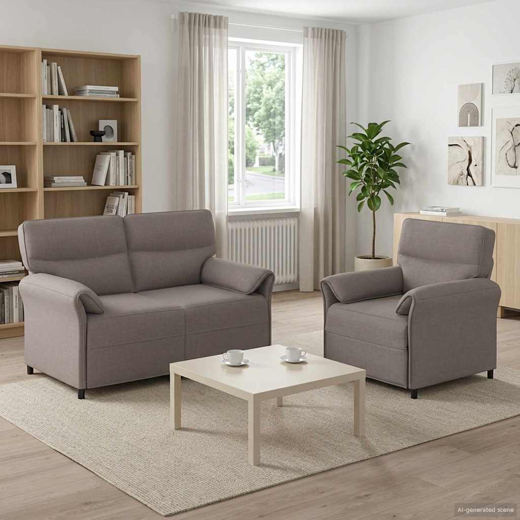 Bankstel 2 st Taupe Stof