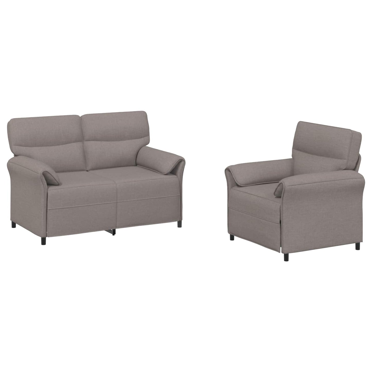 Bankstel 2 st Taupe Stof