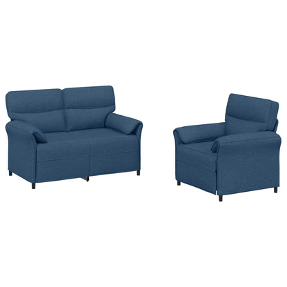 Bankstel 2 st Blauw Stof