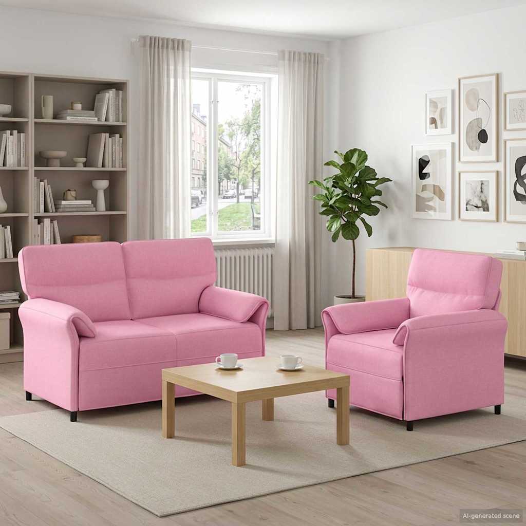 Bankstel 2 st Roze Stof