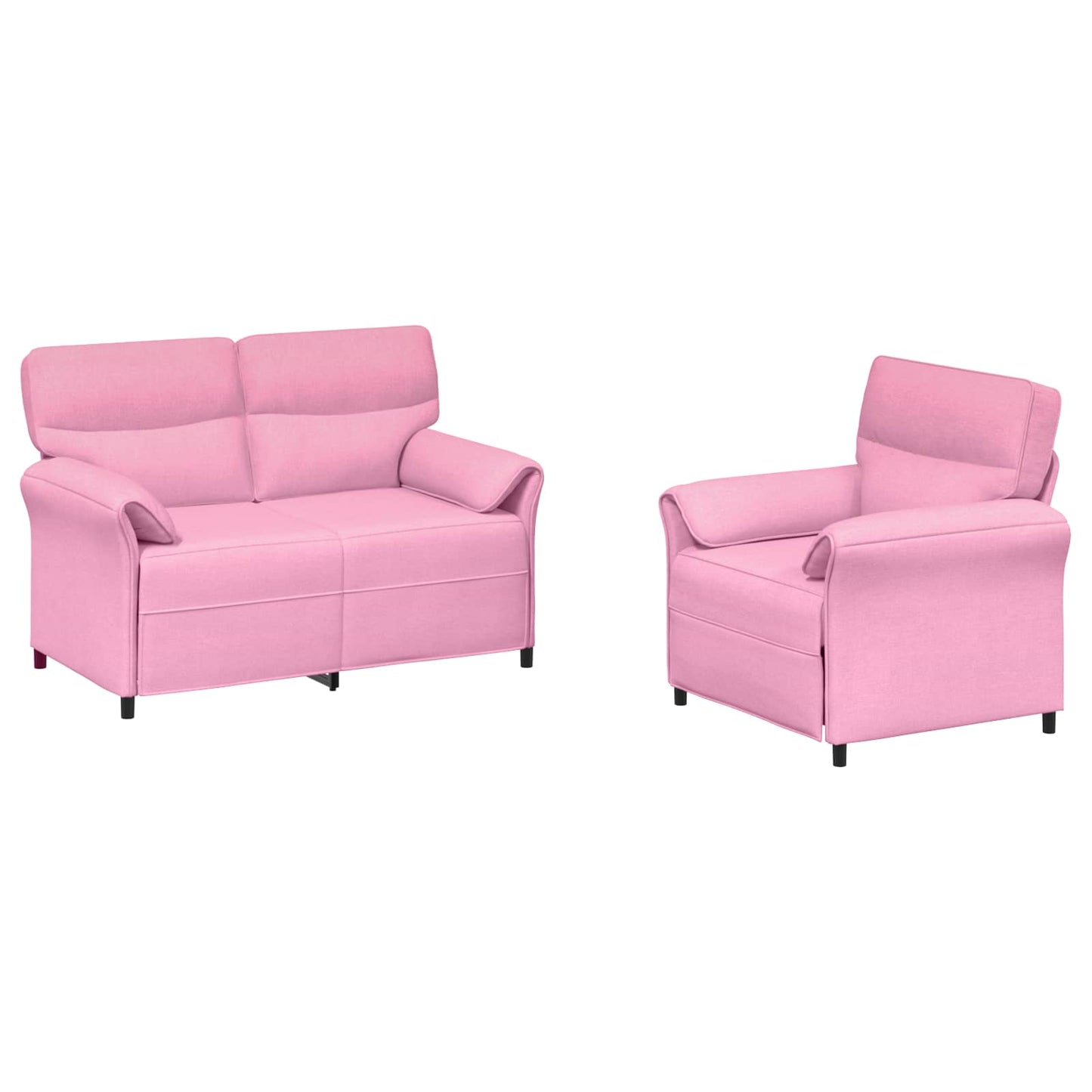 Bankstel 2 st Roze Stof