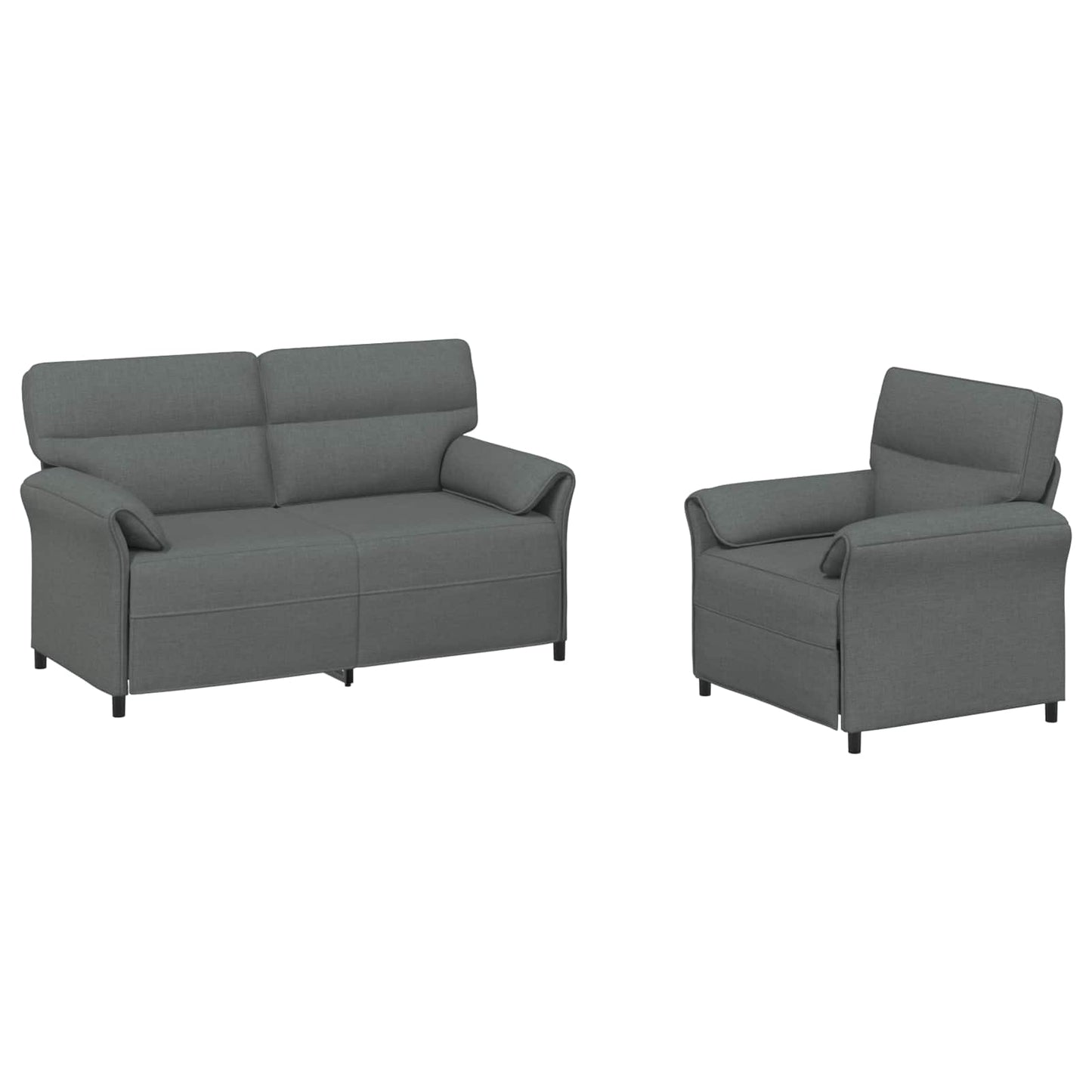 Bankstel 2 st Donkergrijs Stof