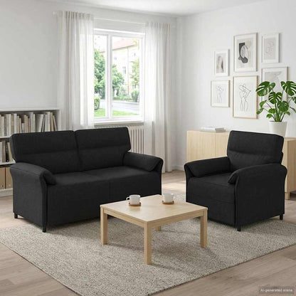 Bankstel 2 st Zwart Stof