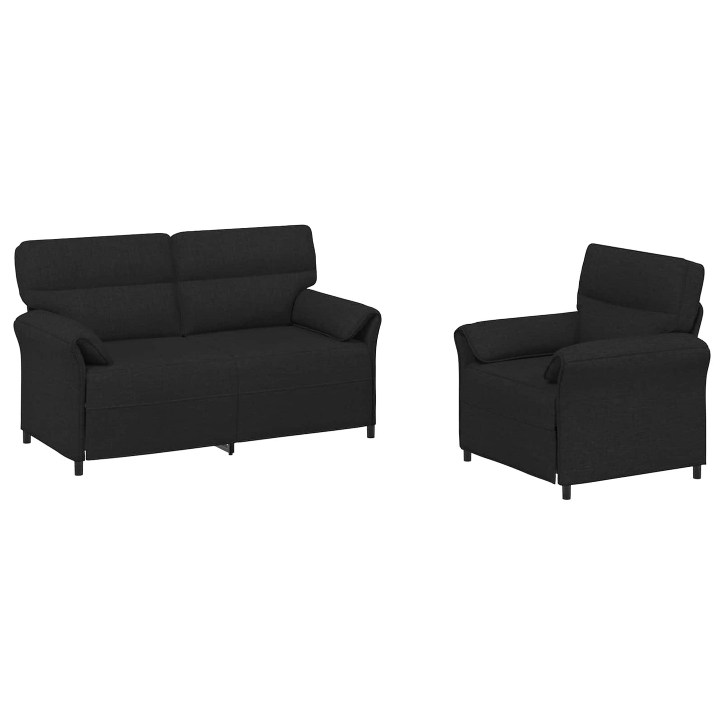 Bankstel 2 st Zwart Stof