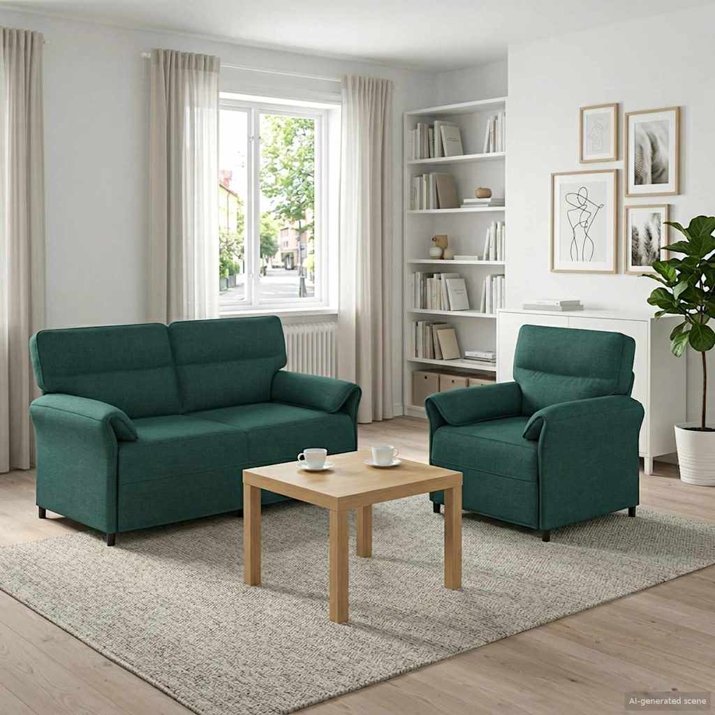 Bankstel 2 st Donkergroen Stof