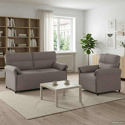 Bankstel 2 st Taupe Stof