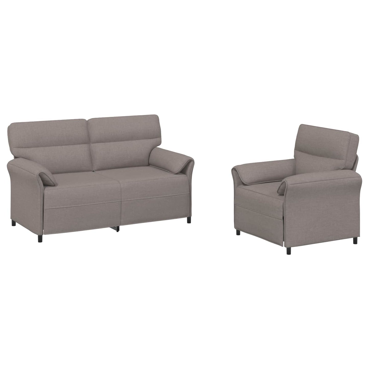 Bankstel 2 st Taupe Stof