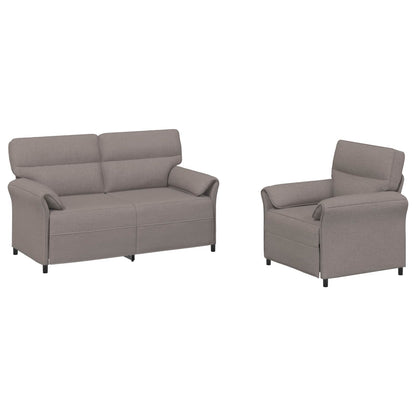 Bankstel 2 st Taupe Stof
