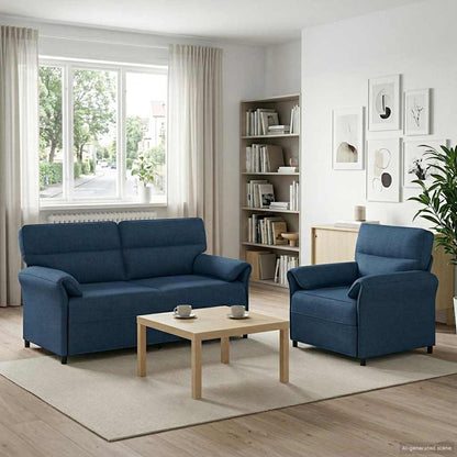Bankstel 2 st Blauw Stof