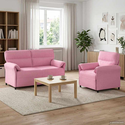 Bankstel 2 st Roze Stof