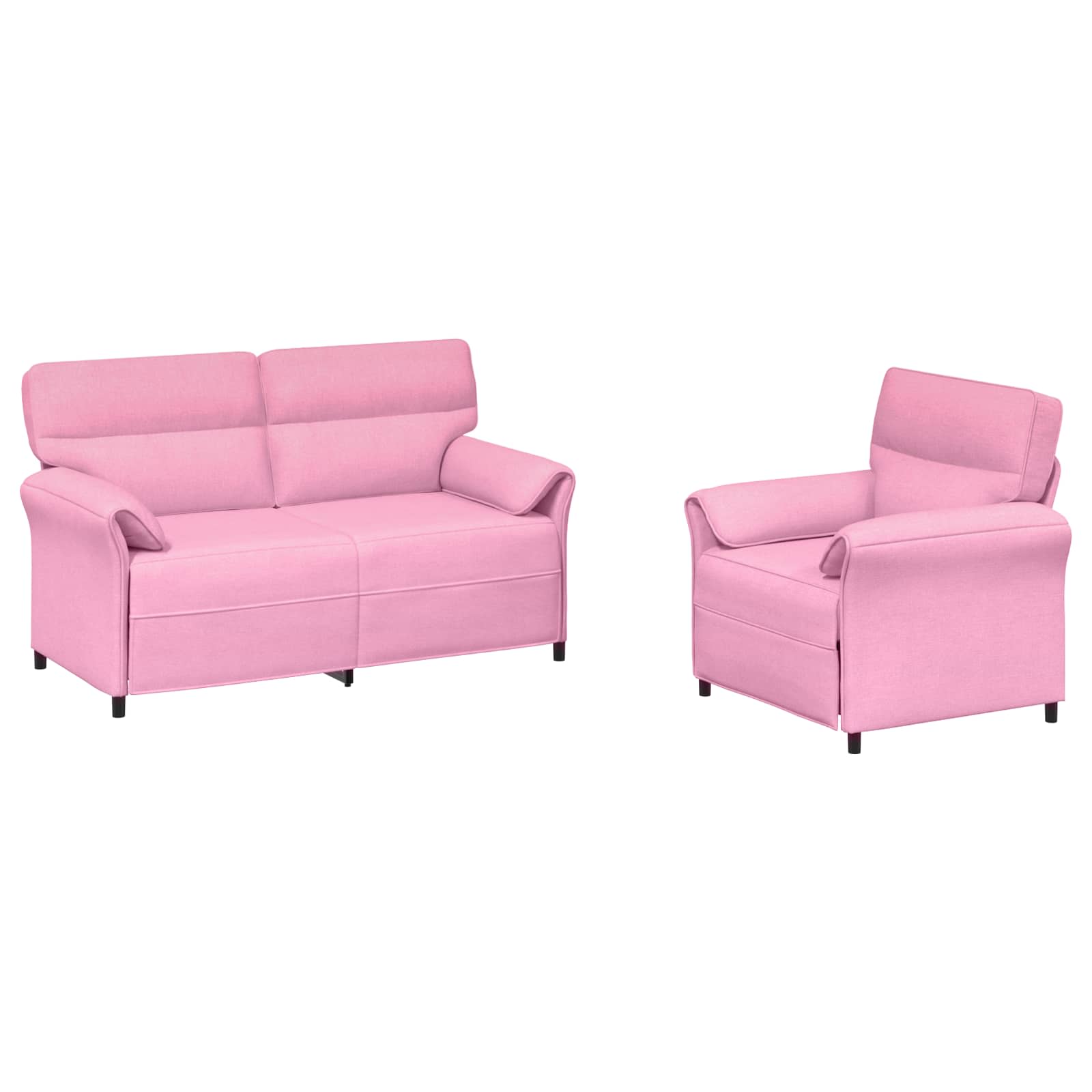 Bankstel 2 st Roze Stof