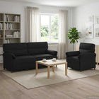 Bankstel 2 st Zwart Stof