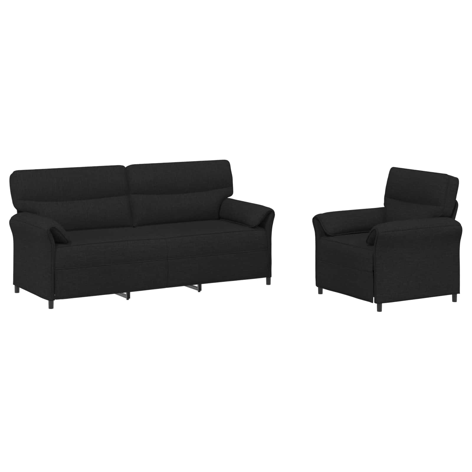 Bankstel 2 st Zwart Stof