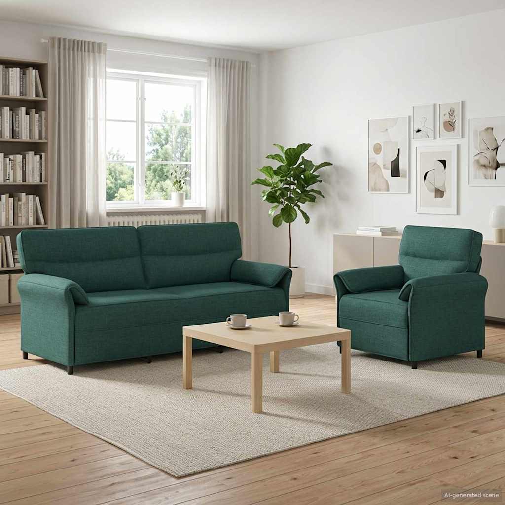 Bankstel 2 st Donkergroen Stof