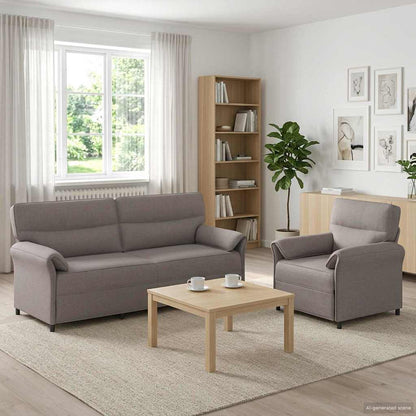 Bankstel 2 st Taupe Stof