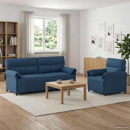 Bankstel 2 st Blauw Stof