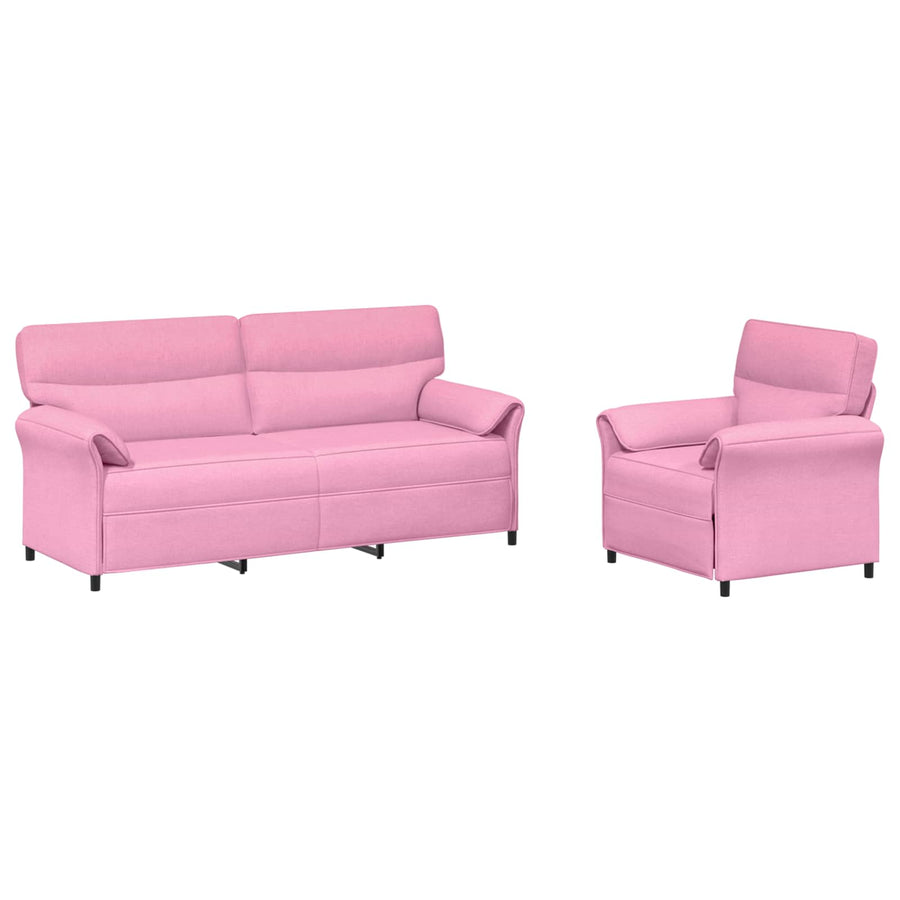 Bankstel 2 st Roze Stof