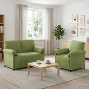 Bankstel lichtgroen fluweel 138x83x95 cm