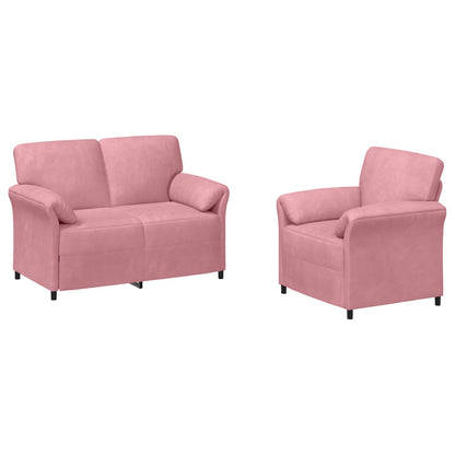 Bankstel 2 st Roze Fluweel