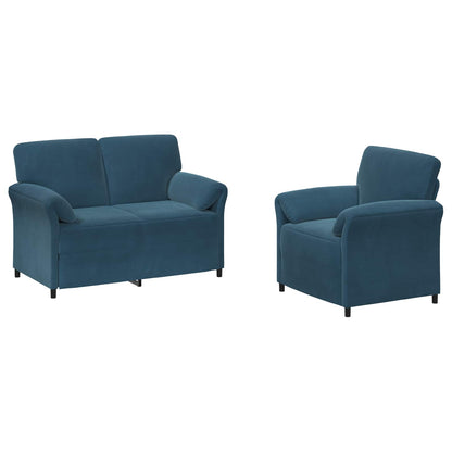 Bankstel 2 st Blauw Fluweel