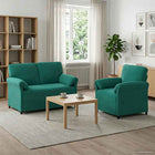 Bankstel 2 st Turquoise Fluweel