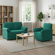 Bankstel 2 st fluweel turquoise