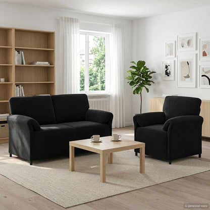 Bankstel 2 st Zwart Fluweel