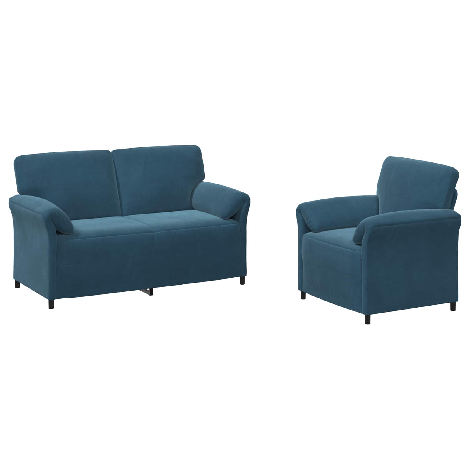 Bankstel 2 st Blauw Fluweel