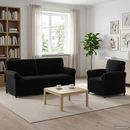 Bankstel 2 st Zwart Fluweel