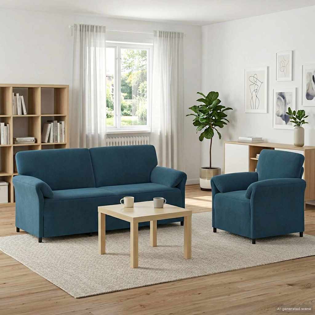 Bankstel 2 st Blauw Fluweel