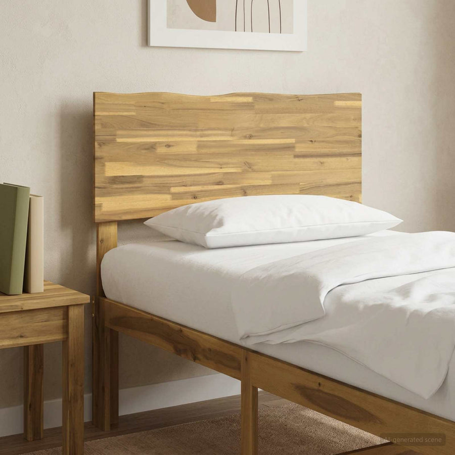 Live Edge Hoofdbord ROSTOCK Wit 80 cm Massief Acaciahout