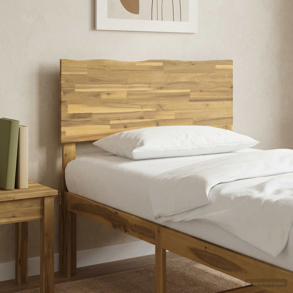 Live Edge Hoofdbord ROSTOCK Wit 90 cm Massief Acaciahout