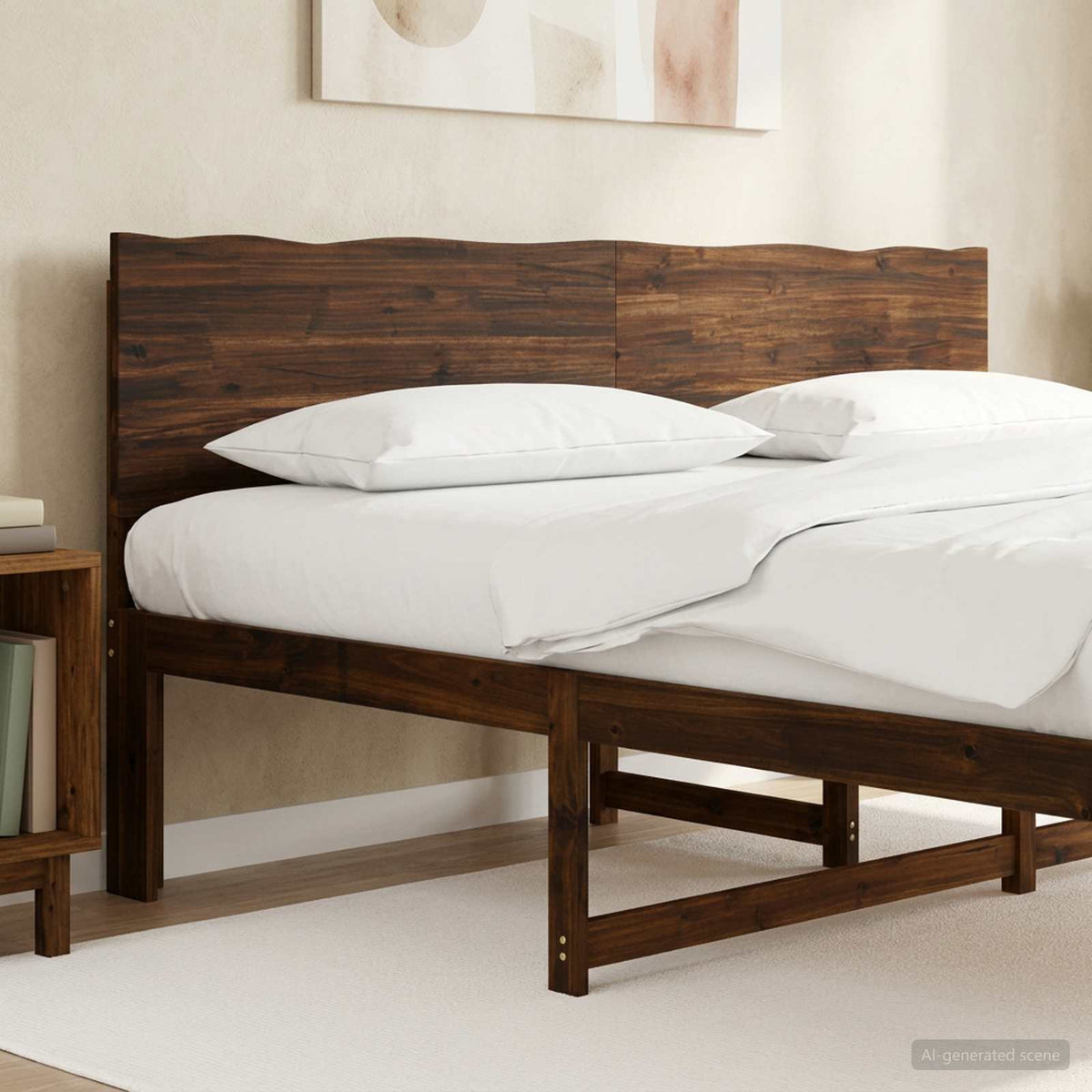 Live Edge Hoofdbord ROSTOCK Donkerbruin 200 cm