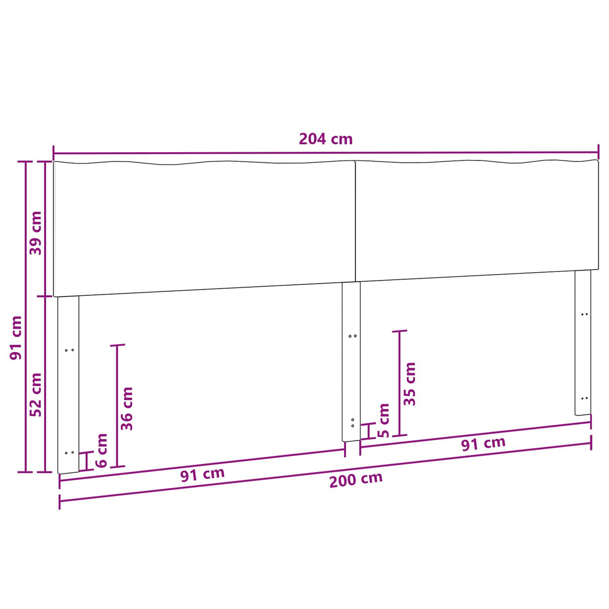 Live Edge Hoofdbord ROSTOCK Donkerbruin 200 cm